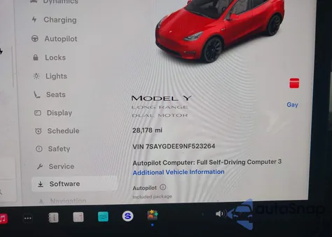 2022 Tesla Model Y Long Range Dual Motor All-Wheel Drive из США, поврежденный, VIN 7SAYGDEE9NF523264